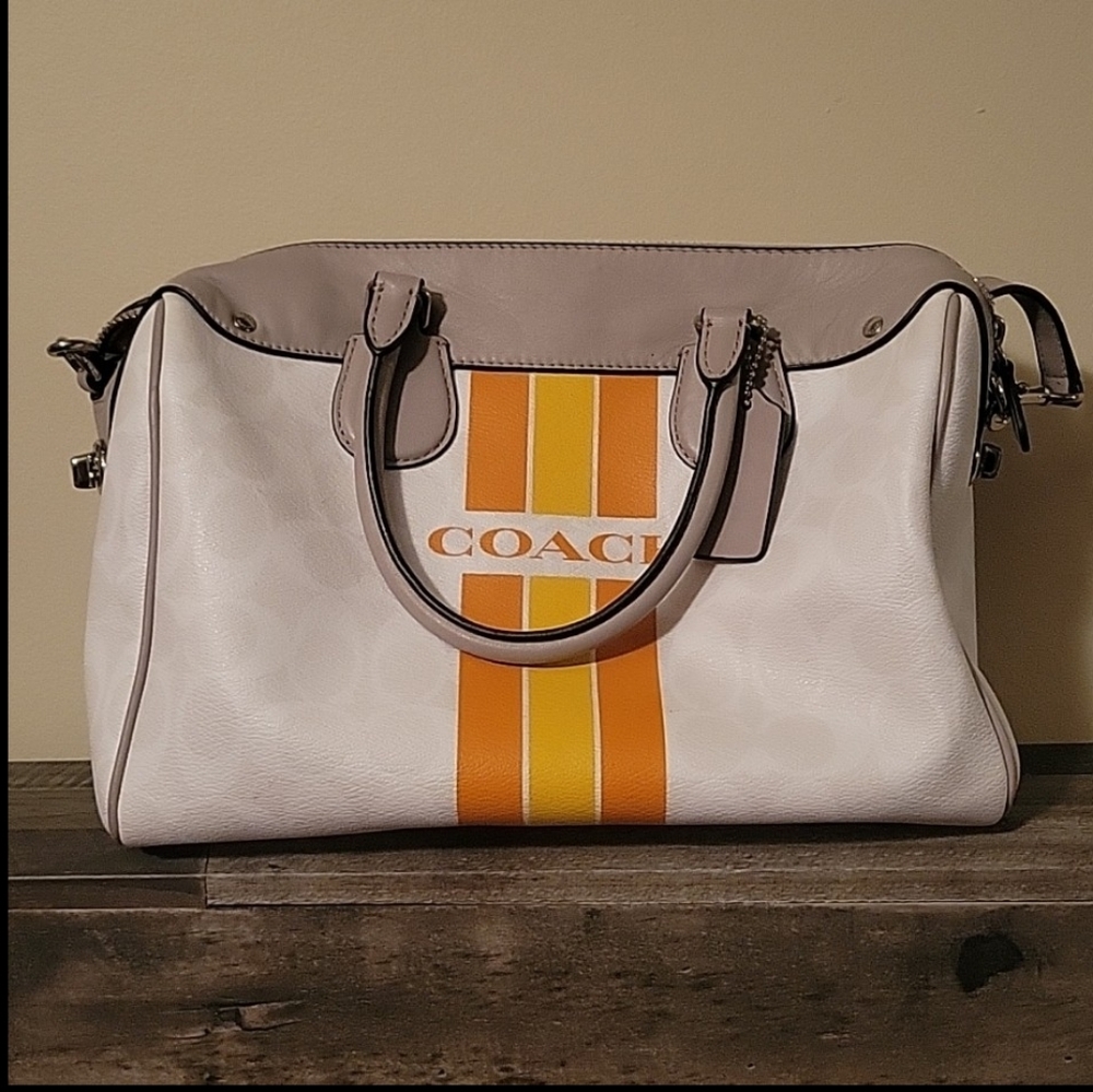 Varsity Striped Coach Bag